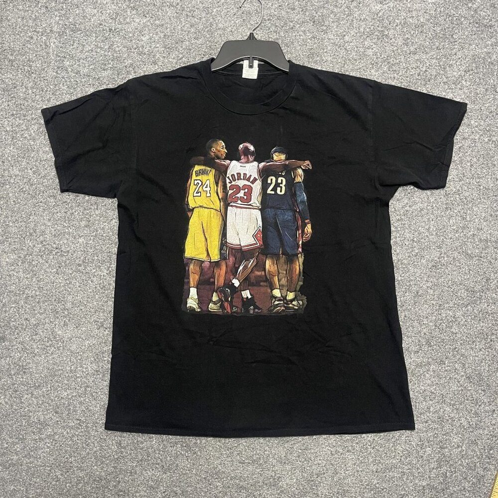 Legends Graphic Black T-Shirt Kobe LeBron Jordan Tribute Gildan Softstyle XL
